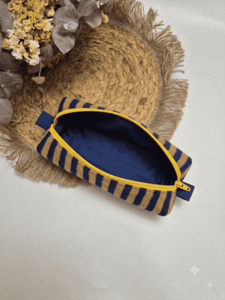 Estuche rayas marino