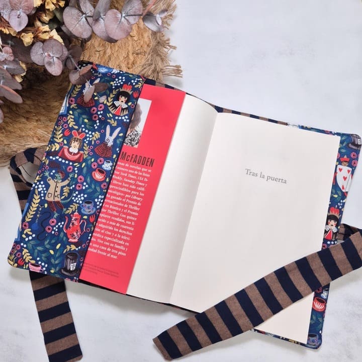 Funda de libro Alicia marino