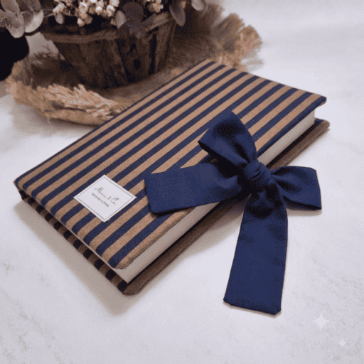 Funda de libro rayas marino