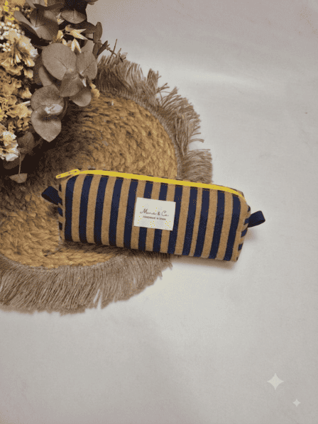 Estuche rayas marino