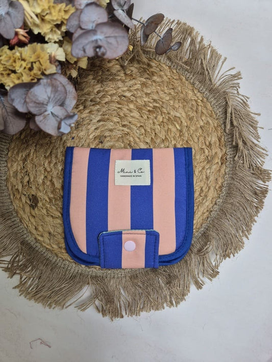 Mini care rayas azul y rosa