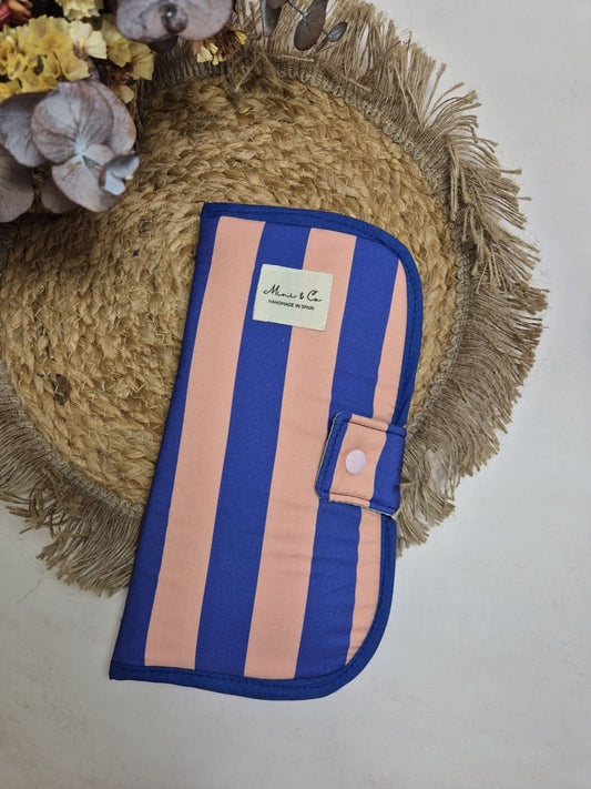 Neceser de higiene rayas azul y rosa