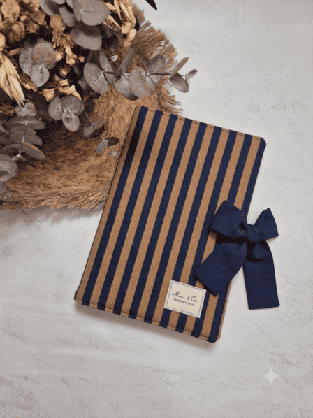 Funda de libro rayas marino