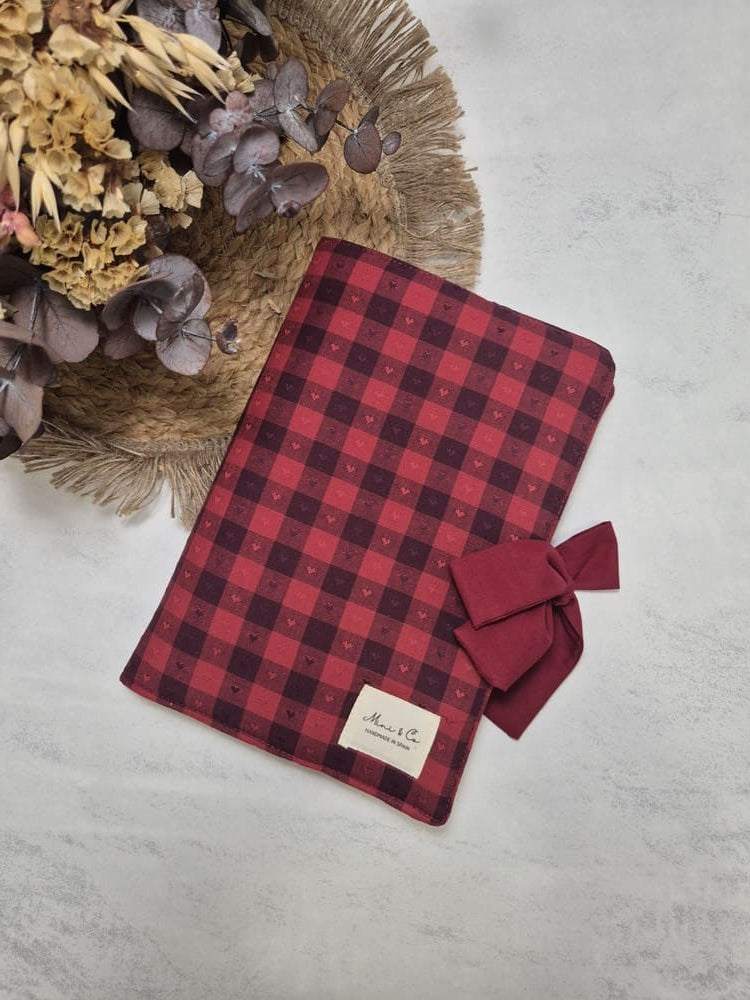 Funda de libro vichy corazones