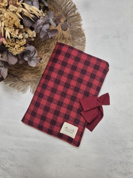 Funda de libro vichy corazones