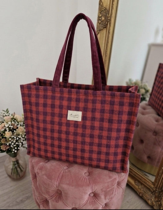 Shopper vichy corazones